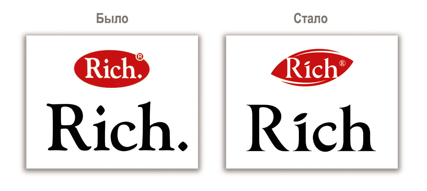 Рич бренд. Rich сок логотип. Логотипы брендов Рич. Рестайлинг бренда. Редизайн логотипа примеры.
